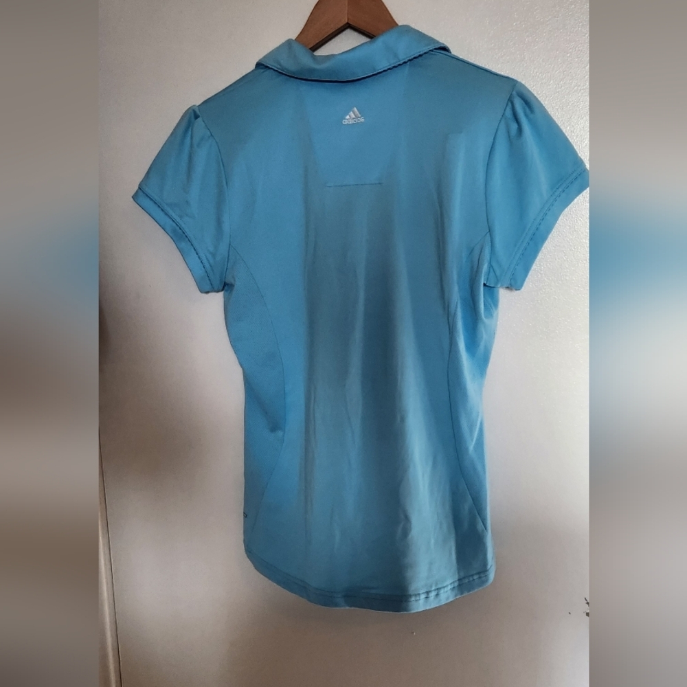 Adidas Women's Sky Blue Golf Polo Shirt - Picture 5 of 5